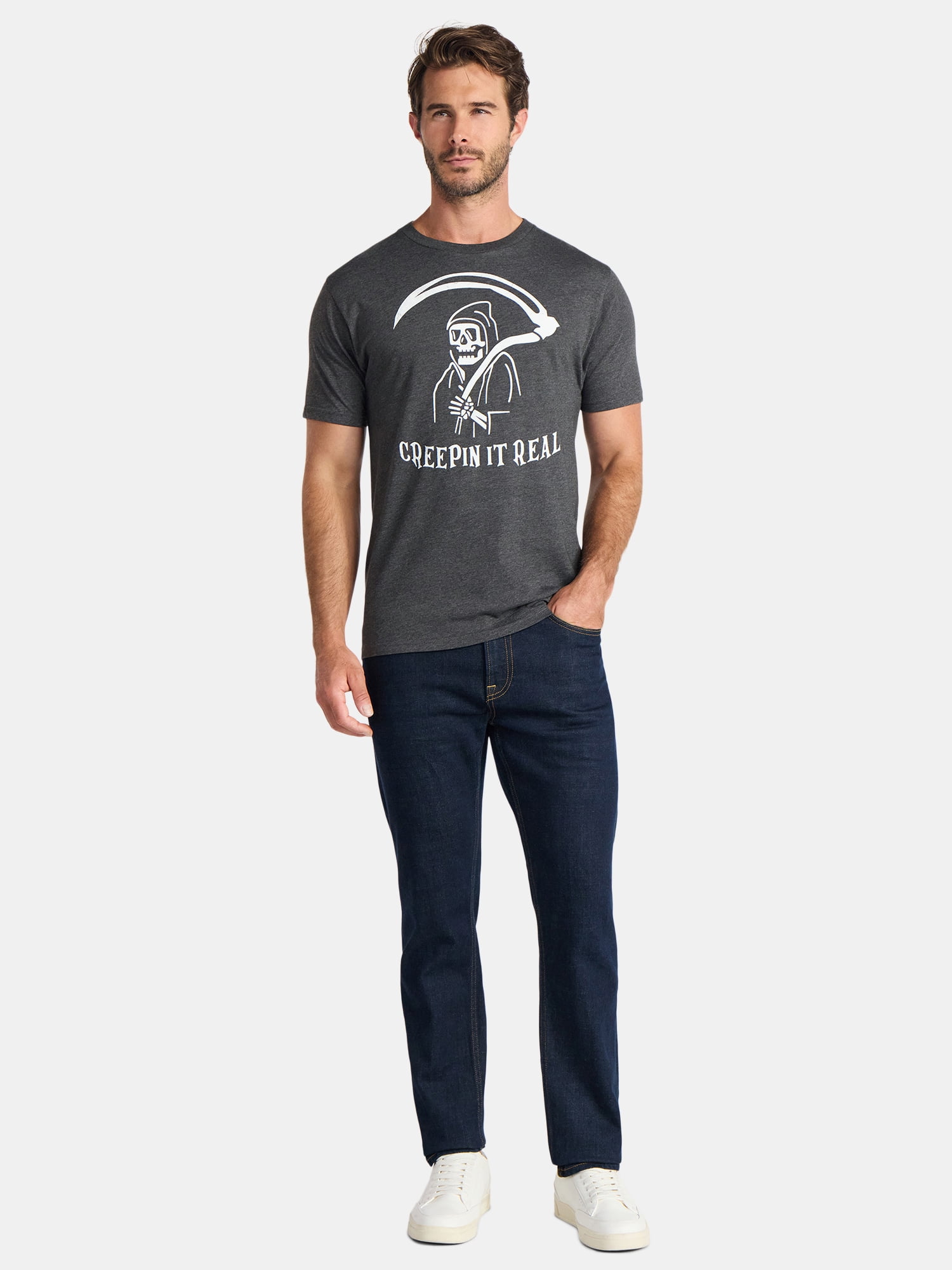 Halloween Men's Creepin It Real Graphic Tee from Way to Celebrate, Sizes XS-3XL