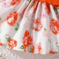 thumbnail image 7 of Trendy Bodysuit for Kids Toddler Baby Girls Summer Casual Short Sleeve Round Neck Floral Dress with Headband, 7 of 7