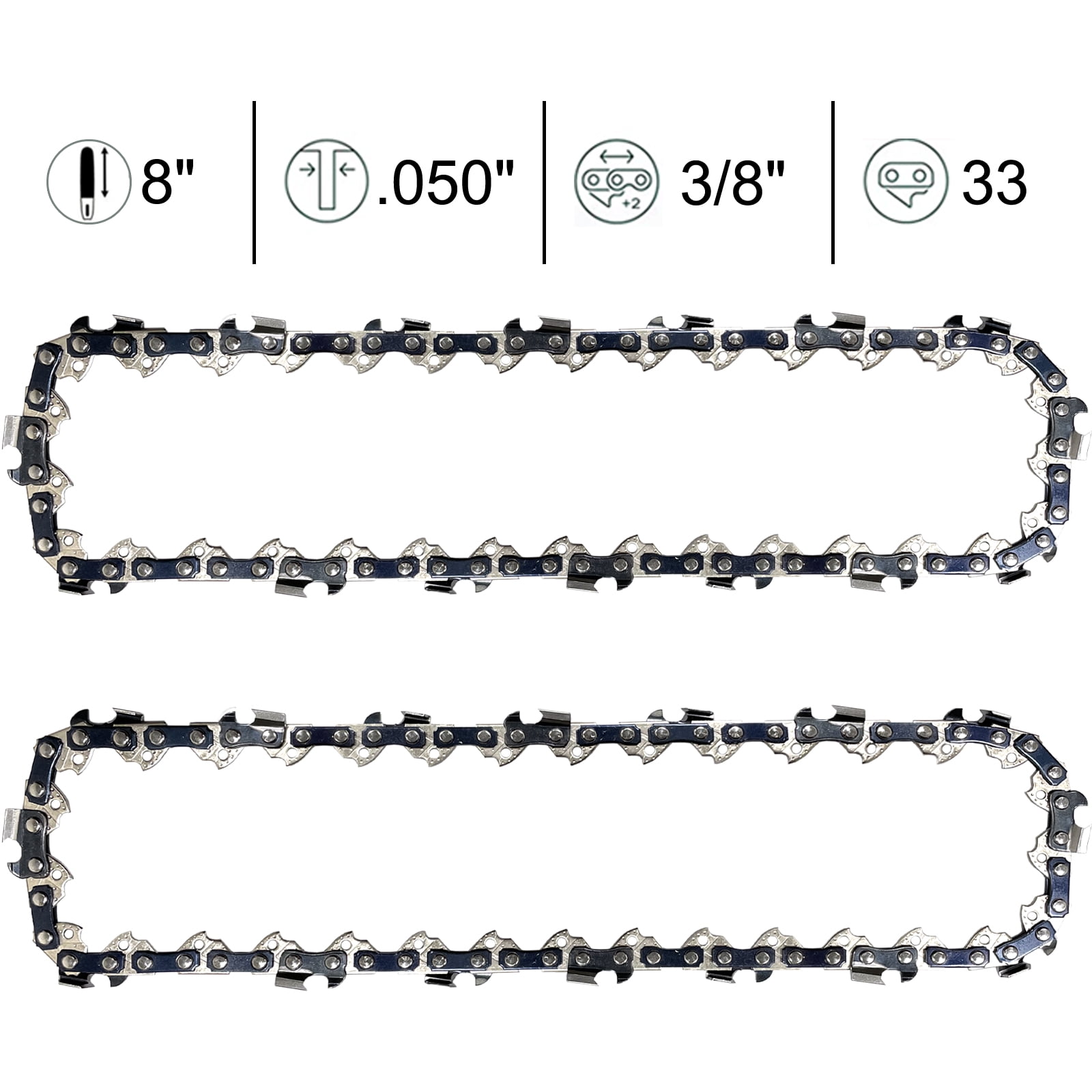 2PACK 8" Chainsaw Chain Blade for PORTLAND 68862, 62896, 63190 3/8"LP