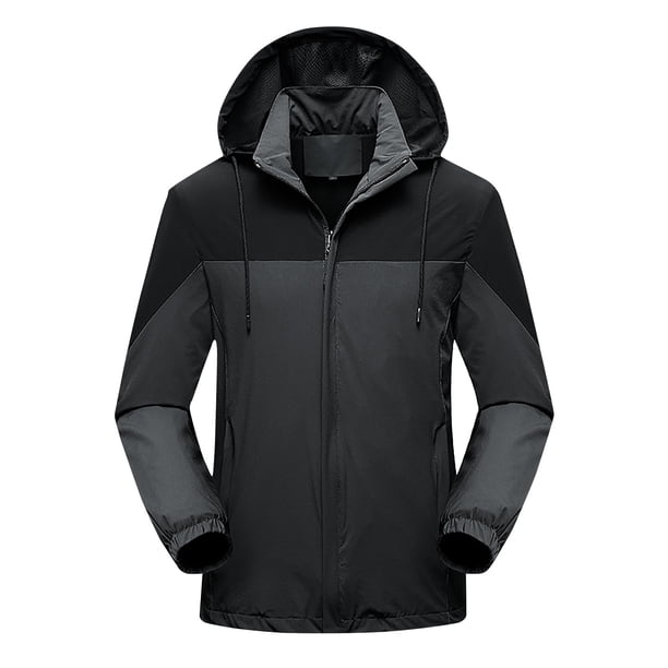 Gorra desmontable para hombre, resistente al agua, a prueba de suciedad, a prueba de viento, con cremallera resistente al desgarro, chaqueta cálida informal Pompotops oipoqjl9941
