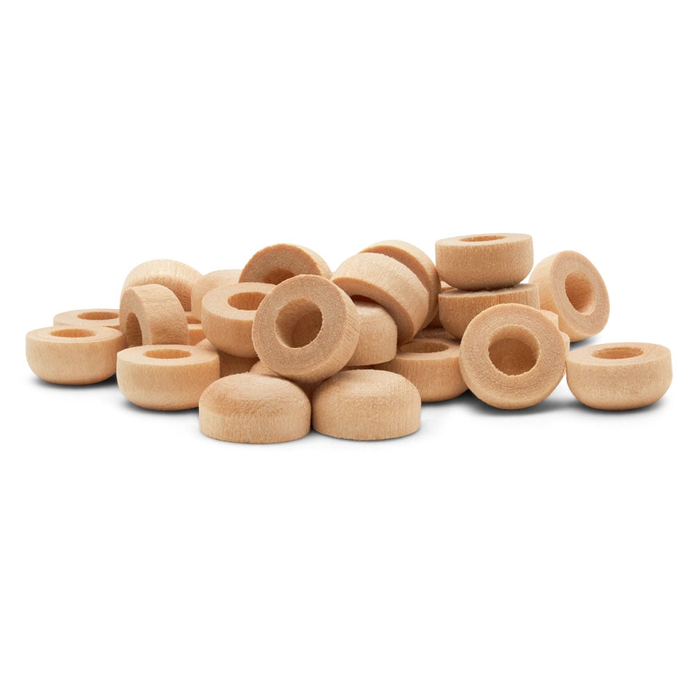 Woodpeckers Wood Axle Caps ½ Inch Diameter Pack of 50 Perfect for Mini Wooden Wheels and Wagon