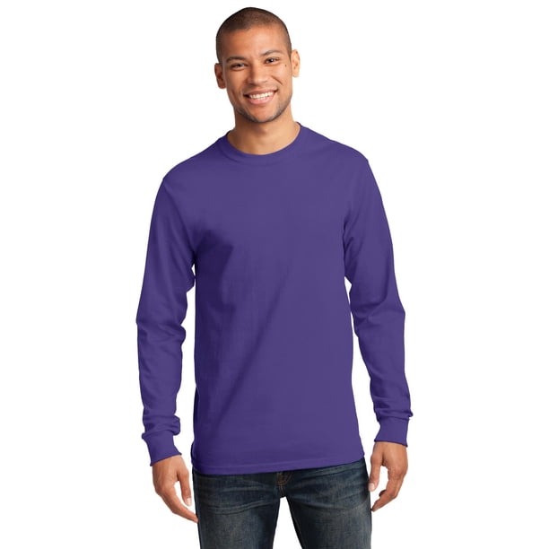 Port & Company - Camiseta esencial de manga larga alta 3XLT P?rpura Puerto & Compa??a PC61LST