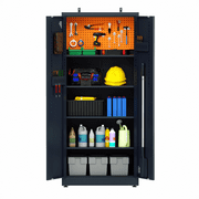 71'' Metal Freestanding Cabinets - Garage Cabinets Storage with 2 Doors and 4 Adjustable Shelves (Dark Gray)