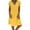 Yellow, variant on Patlollav Fashion Womens Loose V-Neck Summer Solid Short Sleeve Cotton and Linen Dress