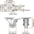 thumbnail image 4 of Online Best Service Lot de 24 Roues Pivotantes 2 Pouces Base en Caoutchouc avec Plaque Supérieure et Roulement Robuste avec Frein Total Lock (24 Pack avec Frein), 4 of 4