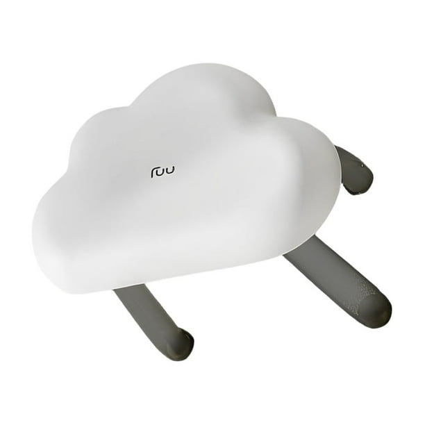Bearachild Taburete pequeño con forma de nube bonita, silla para zapatos que cambia de casa, taburetes de plástico, inodoro grueso, juegos de Conjuntos de muebles de sala de estar Blanco