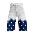 thumbnail image 4 of Women's Casual Pants Flare Denim Shorts For Women Wide Leg Denim Shorts Woman Vintage Floral Print High Waisted Straight Stretch Pants With Pockets,Pink Women's Casual Pants XL, 4 of 4