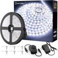 thumbnail image 2 of Onforu Tira de luces LED blancas, cinta de luz LED regulable de 16.4 pies, tira de luz blanca de luz diurna de 6000 K, luz de espejo de tocador flexible de 300 LED, luz de cuerda de cinta de 5 m 12 V, 2 of 4