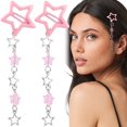 thumbnail image 1 of Pndeyo 2 pinzas para el pelo con borlas de estrella para mujer, antideslizantes, de los años 2000, Y2k, pasadores para el pelo, lindo colgante con cuentas de estrella, accesorios para trenzas, pelo la, 1 of 5
