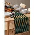 thumbnail image 2 of Table Runner Abstract Green Gold Wave Table Decoration for Kitchen Dinning Modern Art Table Decoration for Indoor Outdoor Party Wedding Decor 13x72inch, 2 of 7