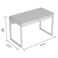thumbnail image 3 of Pemberly Row 47"L 2-Drawers Black Metal Computer Desk in Dark Taupe, 3 of 3