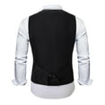 thumbnail image 4 of VBTAPA Mens Formal Suit Vest Lapel Collar Long Sleeve Slim Fit Waistcoat Wedding Party Tuxedo Vests Black M, 4 of 8