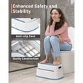 thumbnail image 2 of MR.SIGA Toilet Stool Squat Adult, Bathroom Stool Heavy Duty, Anti Slip Toilet Step for Bathroom, Toddler Step Stool for Kids, White & Grayish Blue, 2 of 6