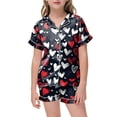 thumbnail image 2 of Zshosam Girls' Pajama Sets Toddler Big Kids Unisex Pjs Set Girls Boys Silk Pajama Sets Satin Clasic Sleepwear Summer 2 Pieces Button Down Nighty Size 6T 7T,(White 6-7 Years), 2 of 4