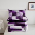 thumbnail image 5 of Homewish Watercolor Checkered Twin Comforter Sets,Aesthetic Geometric Bedding Set,Purple,Black Reversible,2 Pieces,1 Comforter and 1 Pillowcase, 5 of 7