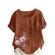 thumbnail image 1 of Camisetas de Manga Corta para Mujeres, Camiseta de Manga Corta Impresa Casual Hecha de 95% Poliéster 5% Spandex para Todas las Estaciones, Camisetas de Manga Corta para Mujeres, 1 of 3