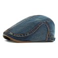 thumbnail image 2 of lnmuld Denim Newsboy Cap Adjustable Flat Cap Contrast Stitch Ivy Hat for Men Size:One Size, 2 of 3