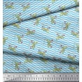 thumbnail image 2 of Soimoi Blue Cotton Voile Fabric Floral & Chameleon Reptile Print Fabric by the Yard 56 Inch Wide, 2 of 3