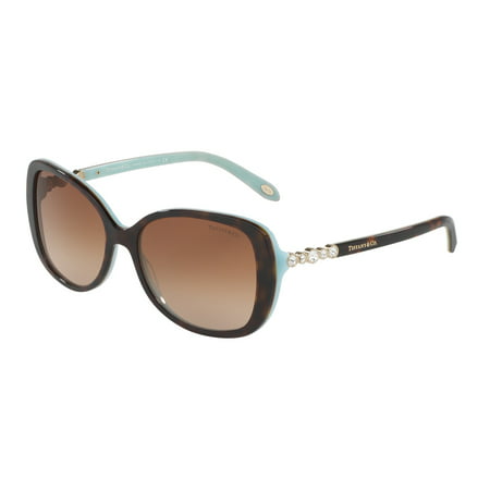 Tiffany 0TF4121B Full Rim Rectangle Womens Sunglasses - Size 55 (Brown Gradient)
