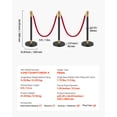 thumbnail image 6 of VEVOR Stanchions and Velvet Ropes, 6 Pcs Crowd Control Barriers with 4 Red Velvet Ropes, Stainless Steel Stanchion Post Queue with Sand Injection Hollow Base for Theater, Wedding, Party Supplies, 6 of 9