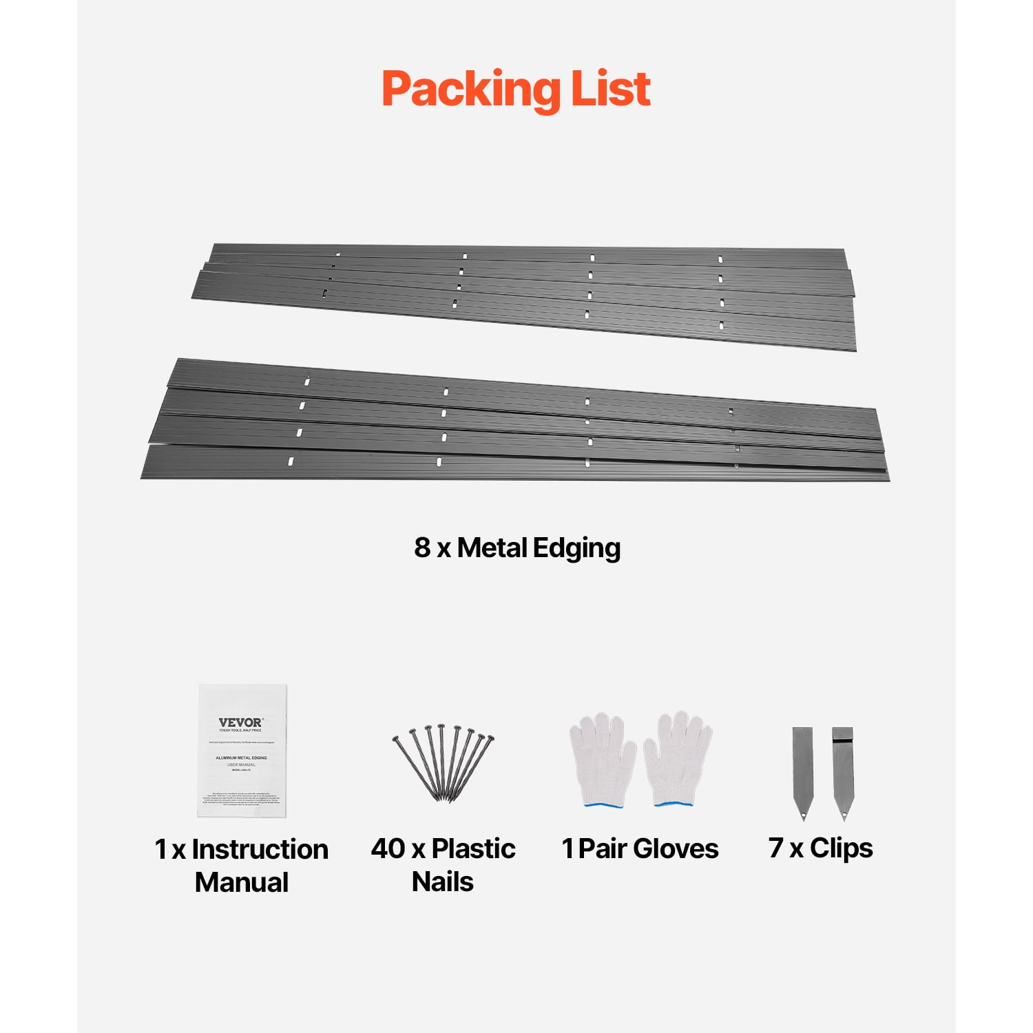 KFFKFF Metallic Garden Border, Set of 8, 72-inch Durable Aluminum Alloy Garden Border, Flexible Landscaping Edge, Robust Yard Fencing for Flower Bed and Pathway