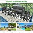 thumbnail image 4 of Costway Ensemble de Mobilier de Patio Extérieur 4 Pcs Ensemble de Canapé Sectionnel Table Basse, 4 of 10