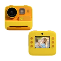 Lens Photography Camera Toys Instant Print Camera For Kids Toy Camera With Print Paper Portable Digital Creative Print Camera For Boys And Girls Yellow