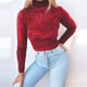 thumbnail image 1 of Pntutb Mujer Moda Casual Color Sólido Cuello Alto Suéter Jersey Top Blusa Delgada Pntutb Pntutb-3508, 1 of 9