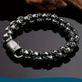 thumbnail image 6 of Retro titanium steel skull bracelet, men's fashionable stainless steel bracelet, 20.5厘米 8.0英寸, 6 of 10