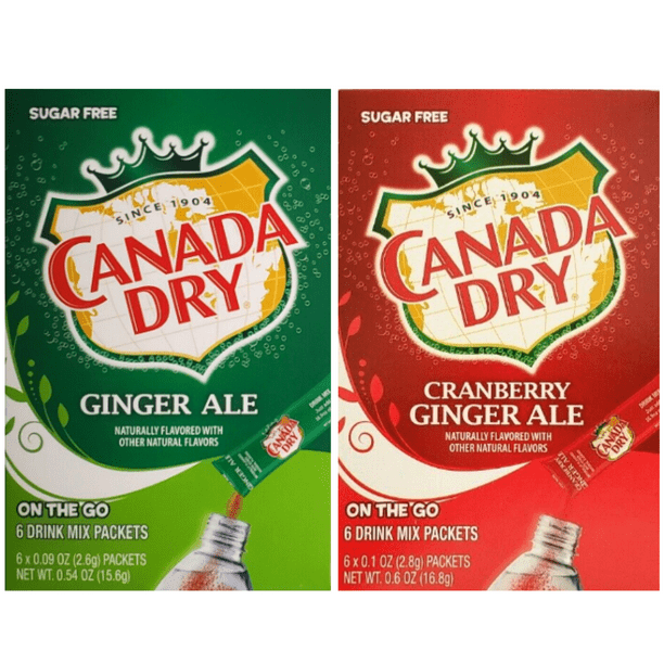Canada Dry On The Go Powdered Drink Mix, 2 Original Ginger Ale and 2