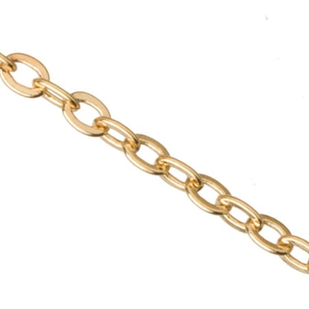 Gold Flat Cable Chain, Gold Finished Brass 1.5mm Sold per pkg of 5 Ft