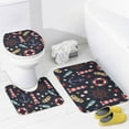 thumbnail image 2 of Vintage Horse Shower Curtain Set with Coral Velvet Bathroom Rugs Toilet Lid Cover U Shaped Toilet Mat Shower Curtain with Hooks Fun Durable Boho Cute Bathroom Sets, 2 of 8
