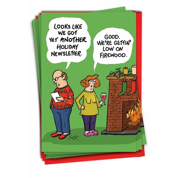 12 Christmas Greeting Cards (1 Design, 12 Cards) - Newsletter C3433XSG-B12x1