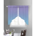 thumbnail image 3 of Ombre Blue Purple Swag Valances for Windows, Colorful Painting Rod Pocket Sheer Valances for Large Windows, Swag Toppers Light Filtering for Kitchen Living Room 2 Panels 36''x45'', 3 of 6