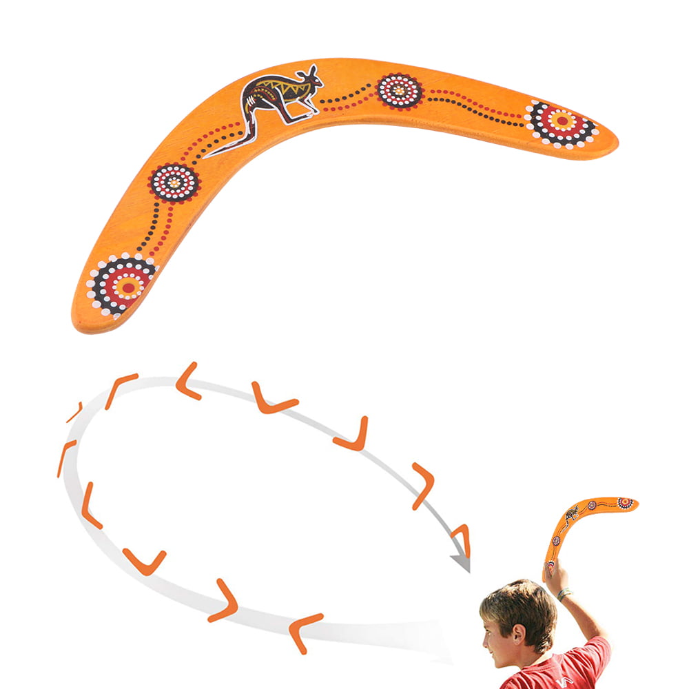 Misright Boomerang V Shaped Kangaroo Throwback Outdoor Sports Wood Disc Throw Catch Flying Toy Children 