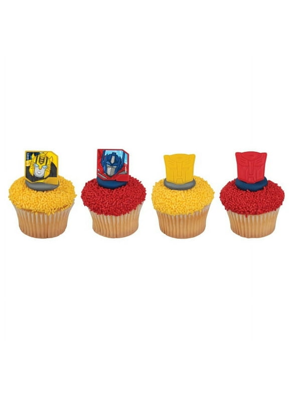 12 Transformers Autobot Protectors Cupcake Cake Ring Birthday Party Favor Toppers