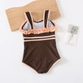 thumbnail image 4 of SHenli Girls One Piece Swimsuit Age 10-12 Ruffle Ruched Tankini Sets Quick Dry Cute Floral Print Beach Skirt Cute Ruched Bathing Suit Beach Swimwear Tween Adjustable Straps Padded, 4 of 5