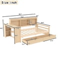 thumbnail image 6 of Twin Size Corner Daybed with Storage Drawers, Desk, Charging Port & Bookcase, Multi-Functional Space-Saving Bed, Natural, 6 of 10