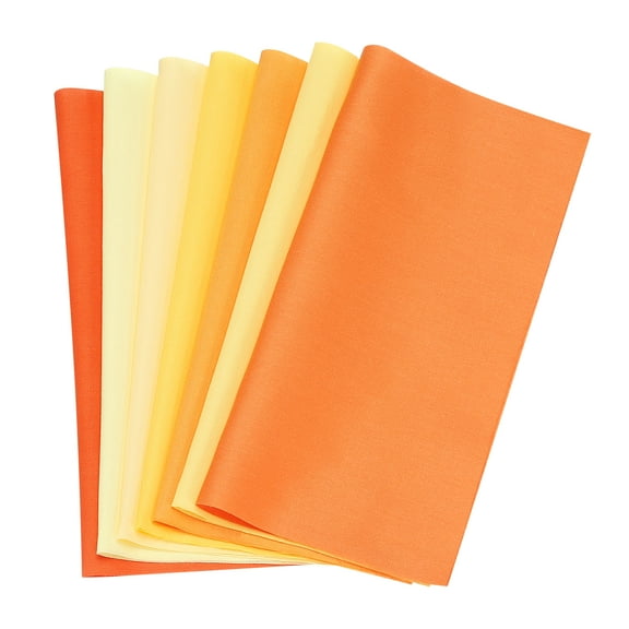 Uxcell 7Pcs 8" x 8" Solid Color Cotton Fabric Bundles Precut Fabric Square, Orange