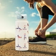 thumbnail image 3 of Sports-Themed Insulated Water Bottle with Straw Lid, 32 oz Durable Stainless Steel, Leak-Proof, BPA-Free, 3 of 4