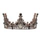 thumbnail image 1 of Corona barroca, tiara redonda vintage, corona de reina negra con diamantes de imitación gótica retro, 1 of 5