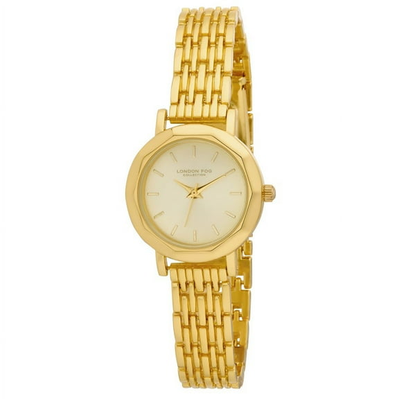 London Fog Women's Gold Clarence Round 28mm Bracelet Watch