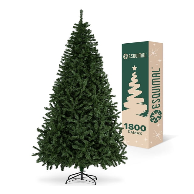 Arbol de Navidad Pino Navideño Frondoso Esquimal Verde Olivo, 2.20m 1800 Ramas