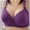 Purple, variant on TAGOLD Womens Plus Size Bra,Woman Oversized Non-wired Bra Glossy Push-up Three-breasted Underwear Bra