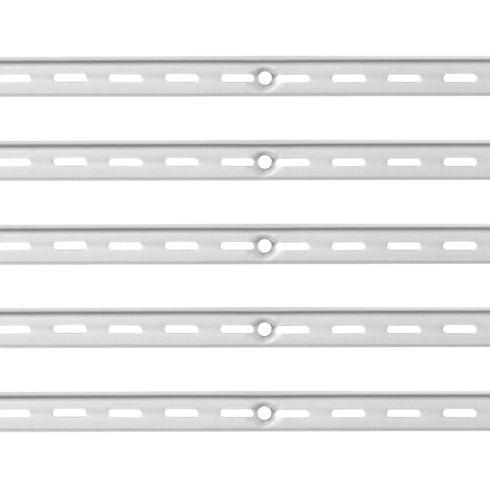 Pilaster Shelf Track with Adjustable Height & Width, SPCC Steel, Multi-Tier Design, for Living Room Bedroom Retail Display