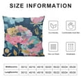 thumbnail image 5 of JRXY Watercolor Flower Throw Pillow Cover Pink Peony Floral with Green Leaf Decorative Pillow Cases Summer Navy Blue Cushion Cover for Home Bedroom Outdoor Garden Decor White, 5 of 5