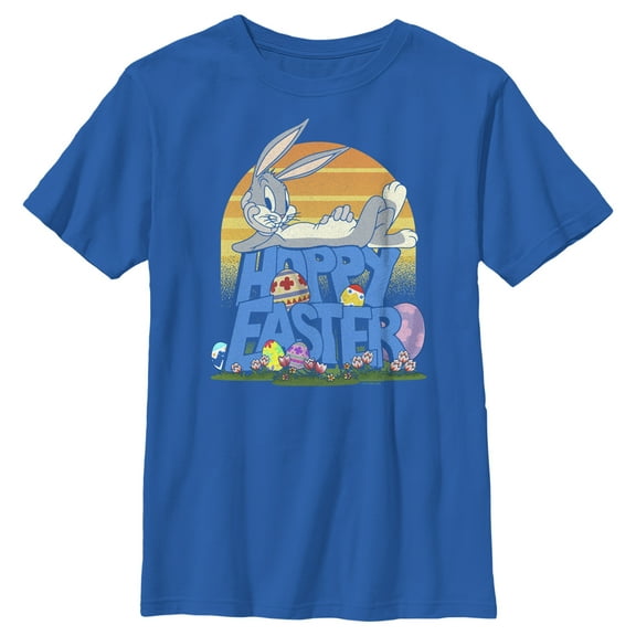 Boy's Looney Tunes Bugs Bunny Happy Easter  Graphic Tee Royal Blue X Small