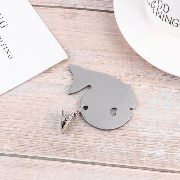 WHAMVOX 4PCS Thickened Stainless Steel Tablecloth Clips Table Cloth Cover Clamps for Home Dining Room Decoration (Whale Pattern)