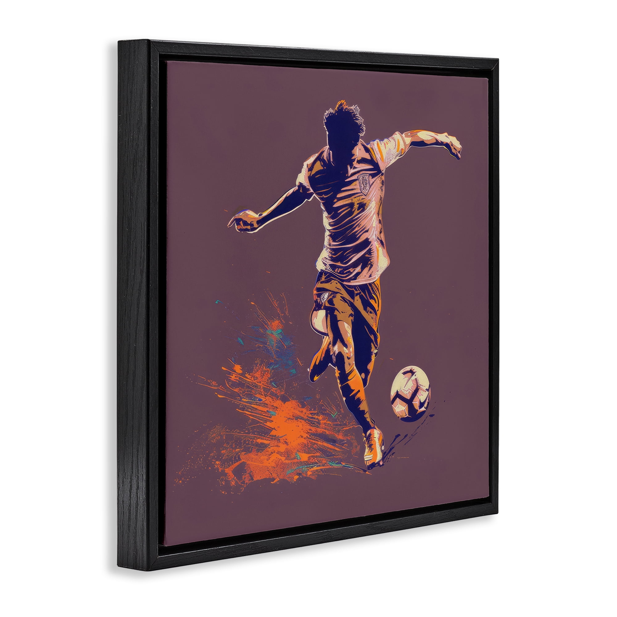 Stupell Industries Winning Goal Abstract Athlete Sports Painting Black Floater Framed Canvas Art Print Wall Art, 18 x 18