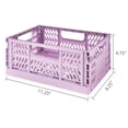 thumbnail image 6 of Pen+Gear Small Collapsible Crate, Size 11.41" x 8.26" x 4.72", Light Pink Plastic Desktop Organizer, 6 of 6